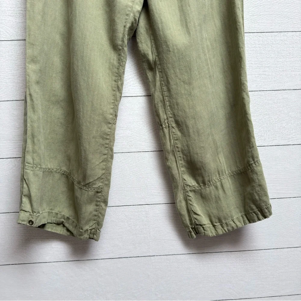 Banana Republic | Olive Green Wide Leg Linen Pants | Size 10